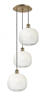 Brookhaven Sphere - 3 Light - 17 inch - Antique Brass - Cord Hung - Multi Pendant (3442|113B-3P-AB-G481-10OP)