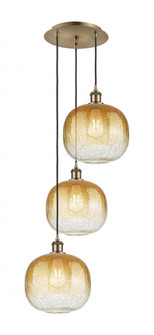Brookhaven Sphere - 3 Light - 17 inch - Antique Brass - Cord Hung - Multi Pendant (3442|113B-3P-AB-G481-10AM)