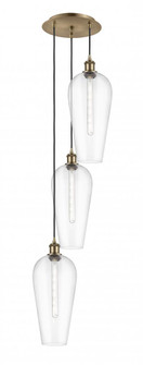 Chelsea - 3 Light - 15 inch - Antique Brass - Cord Hung - Multi Pendant (3442|113B-3P-AB-G456-8CL)