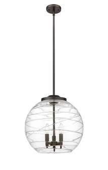 Athens Deco Swirl - 3 Light - 16 inch - Oil Rubbed Bronze - Stem hung - Pendant (3442|221-3S-OB-G1213-16CL)