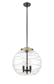 Athens Deco Swirl - 3 Light - 16 inch - Black Antique Brass - Stem hung - Pendant (3442|221-3S-BAB-G1213-16CL)