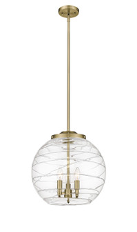 Athens Deco Swirl - 3 Light - 16 inch - Antique Brass - Stem hung - Pendant (3442|221-3S-AB-G1213-16CL)
