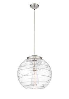Athens Deco Swirl - 1 Light - 16 inch - Brushed Satin Nickel - Stem Hung - Pendant (3442|221-1S-SN-G1213-16CL)