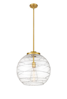 Athens Deco Swirl - 1 Light - 16 inch - Satin Gold - Stem Hung - Pendant (3442|221-1S-SG-G1213-16CL)