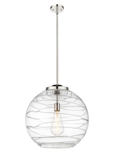 Athens Deco Swirl - 1 Light - 18 inch - Polished Nickel - Stem Hung - Pendant (3442|221-1S-PN-G1213-18CL)