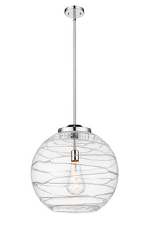 Athens Deco Swirl - 1 Light - 18 inch - Polished Chrome - Stem Hung - Pendant (3442|221-1S-PC-G1213-18CL)
