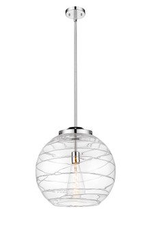 Athens Deco Swirl - 1 Light - 16 inch - Polished Chrome - Stem Hung - Pendant (3442|221-1S-PC-G1213-16CL)