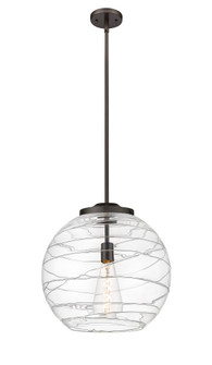 Athens Deco Swirl - 1 Light - 16 inch - Oil Rubbed Bronze - Stem Hung - Pendant (3442|221-1S-OB-G1213-16CL)