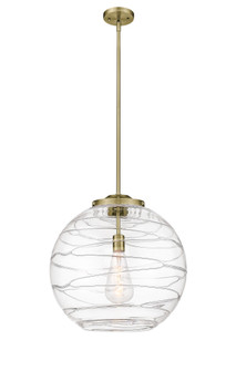 Athens Deco Swirl - 1 Light - 18 inch - Antique Brass - Stem Hung - Pendant (3442|221-1S-AB-G1213-18CL)