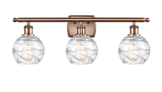 Athens Deco Swirl - 3 Light - 26 inch - Antique Copper - Bath Vanity Light (3442|516-3W-AC-G1213-6CL)