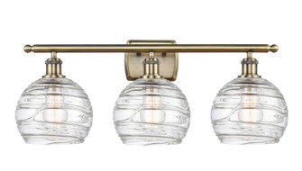 Athens Deco Swirl - 3 Light - 28 inch - Antique Brass - Bath Vanity Light (3442|516-3W-AB-G1213-8CL)