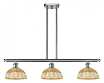 Bristol Natural II - 3 Light - 36 inch - Brushed Satin Nickel - Stem Hung - Island Light (3442|516-3I-SN-NBD2-9-NAT)