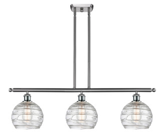 Athens Deco Swirl - 3 Light - 36 inch - Brushed Satin Nickel - Stem Hung - Island Light (3442|516-3I-SN-G1213-8CL)