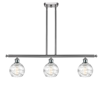 Athens Deco Swirl - 3 Light - 36 inch - Brushed Satin Nickel - Stem Hung - Island Light (3442|516-3I-SN-G1213-6CL)