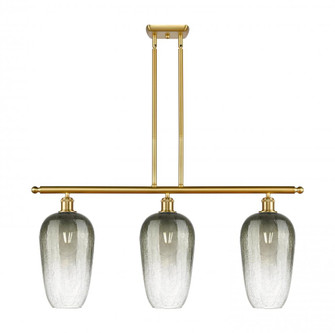 Brookhaven Flute - 3 Light - 36 inch - Satin Gold - Stem Hung - Island Light (3442|516-3I-SG-G484-7SL)