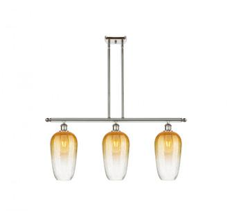 Brookhaven Flute - 3 Light - 36 inch - Polished Nickel - Stem Hung - Island Light (3442|516-3I-PN-G484-7AM)