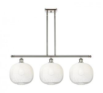 Brookhaven Sphere - 3 Light - 37 inch - Polished Nickel - Stem Hung - Island Light (3442|516-3I-PN-G481-10OP)