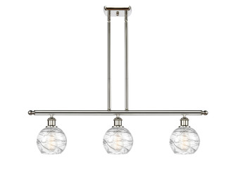 Athens Deco Swirl - 3 Light - 36 inch - Polished Nickel - Stem Hung - Island Light (3442|516-3I-PN-G1213-6CL)