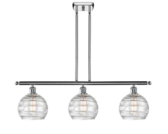 Athens Deco Swirl - 3 Light - 36 inch - Polished Chrome - Stem Hung - Island Light (3442|516-3I-PC-G1213-8CL)