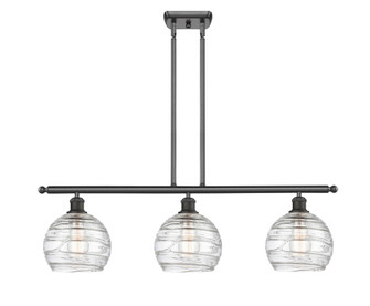 Athens Deco Swirl - 3 Light - 36 inch - Oil Rubbed Bronze - Stem Hung - Island Light (3442|516-3I-OB-G1213-8CL)