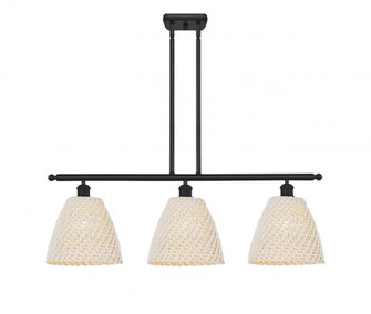 Bristol Natural - 3 Light - 36 inch - Matte Black - Stem Hung - Island Light (3442|516-3I-BK-NBD-9-NAT)