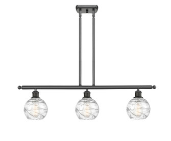 Athens Deco Swirl - 3 Light - 36 inch - Oil Rubbed Bronze - Stem Hung - Island Light (3442|516-3I-OB-G1213-6CL)