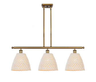 Bristol Natural - 3 Light - 36 inch - Brushed Brass - Stem Hung - Island Light (3442|516-3I-BB-NBD-9-NAT)