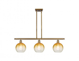 Brookhaven Globe - 3 Light - 36 inch - Brushed Brass - Stem Hung - Island Light (3442|516-3I-BB-G483-8AM)