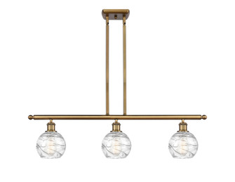 Athens Deco Swirl - 3 Light - 36 inch - Brushed Brass - Stem Hung - Island Light (3442|516-3I-BB-G1213-6CL)