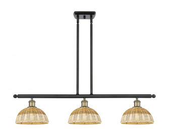 Bristol Natural II - 3 Light - 36 inch - Black Antique Brass - Stem Hung - Island Light (3442|516-3I-BAB-NBD2-9-NAT)