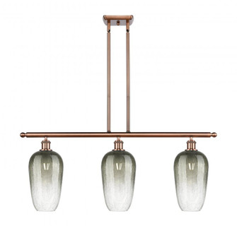 Brookhaven Flute - 3 Light - 36 inch - Antique Copper - Stem Hung - Island Light (3442|516-3I-AC-G484-7SL)