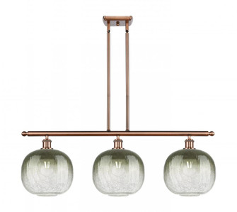 Brookhaven Sphere - 3 Light - 37 inch - Antique Copper - Stem Hung - Island Light (3442|516-3I-AC-G481-10SL)