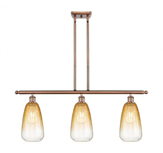 Brookhaven Almond - 3 Light - 36 inch - Antique Copper - Stem Hung - Island Light (3442|516-3I-AC-G480-6AM)
