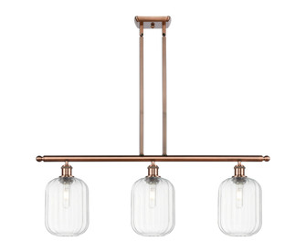 Preston Cylinder - 3 Light - 36 inch - Antique Copper - Stem Hung - Island Light (3442|516-3I-AC-G460-7CL)