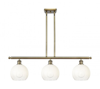 Brookhaven Globe - 3 Light - 36 inch - Antique Brass - Stem Hung - Island Light (3442|516-3I-AB-G483-8OP)