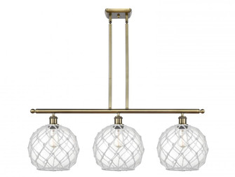 Farmhouse Rope - 3 Light - 37 inch - Antique Brass - Stem Hung - Island Light (3442|516-3I-AB-G122-10RW)