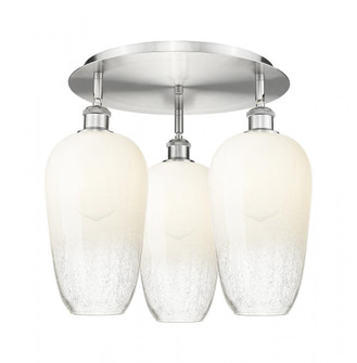 Brookhaven Flute - 3 Light - 19 inch - Satin Nickel - Semi-Flush Mount (3442|516-3C-SN-G484-7OP)