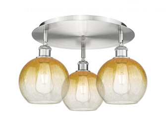 Brookhaven Globe - 3 Light - 20 inch - Satin Nickel - Semi-Flush Mount (3442|516-3C-SN-G483-8AM)