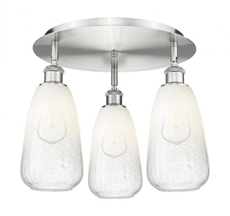 Brookhaven Almond - 3 Light - 18 inch - Satin Nickel - Semi-Flush Mount (3442|516-3C-SN-G480-6OP)