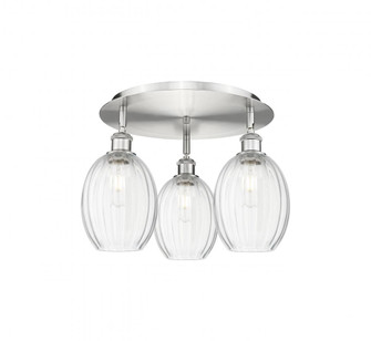 Preston Bulb - 3 Light - 18 inch - Satin Nickel - Semi-Flush Mount (3442|516-3C-SN-G459-6CL)
