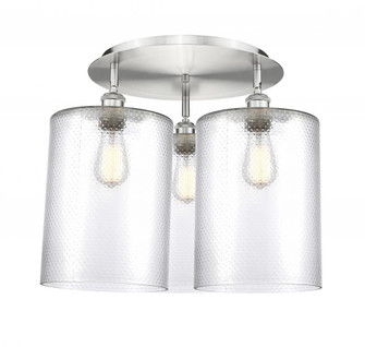 Cobbleskill - 3 Light - 21 inch - Satin Nickel - Semi-Flush Mount (3442|516-3C-SN-G112-L)