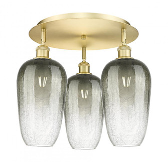 Brookhaven Flute - 3 Light - 19 inch - Satin Gold - Semi-Flush Mount (3442|516-3C-SG-G484-7SL)