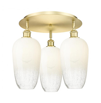 Brookhaven Flute - 3 Light - 19 inch - Satin Gold - Semi-Flush Mount (3442|516-3C-SG-G484-7OP)