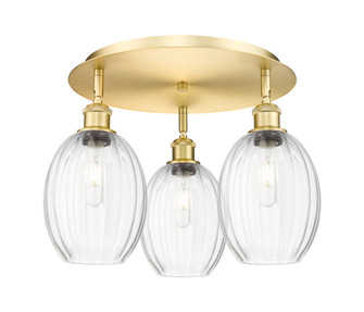Preston Bulb - 3 Light - 18 inch - Satin Gold - Semi-Flush Mount (3442|516-3C-SG-G459-6CL)