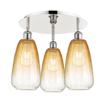 Brookhaven Almond - 3 Light - 18 inch - Polished Nickel - Semi-Flush Mount (3442|516-3C-PN-G480-6AM)