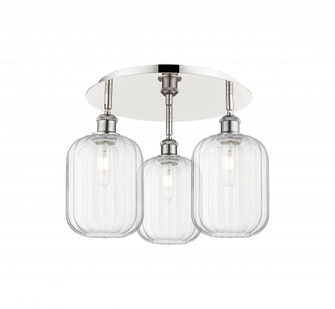 Preston Cylinder - 3 Light - 19 inch - Polished Nickel - Semi-Flush Mount (3442|516-3C-PN-G460-7CL)