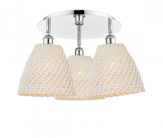 Bristol Natural - 3 Light - 21 inch - Polished Chrome - Semi-Flush Mount (3442|516-3C-PC-NBD-9-NAT)