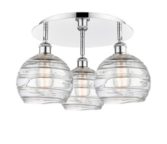 Athens Deco Swirl - 3 Light - 20 inch - Polished Chrome - Semi-Flush Mount (3442|516-3C-PC-G1213-8CL)