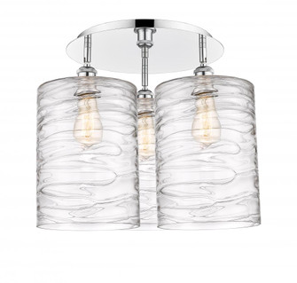Cobbleskill - 3 Light - 21 inch - Polished Chrome - Semi-Flush Mount (3442|516-3C-PC-G1113-L)