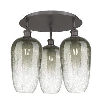 Brookhaven Flute - 3 Light - 19 inch - Oil Rubbed Bronze - Semi-Flush Mount (3442|516-3C-OB-G484-7SL)